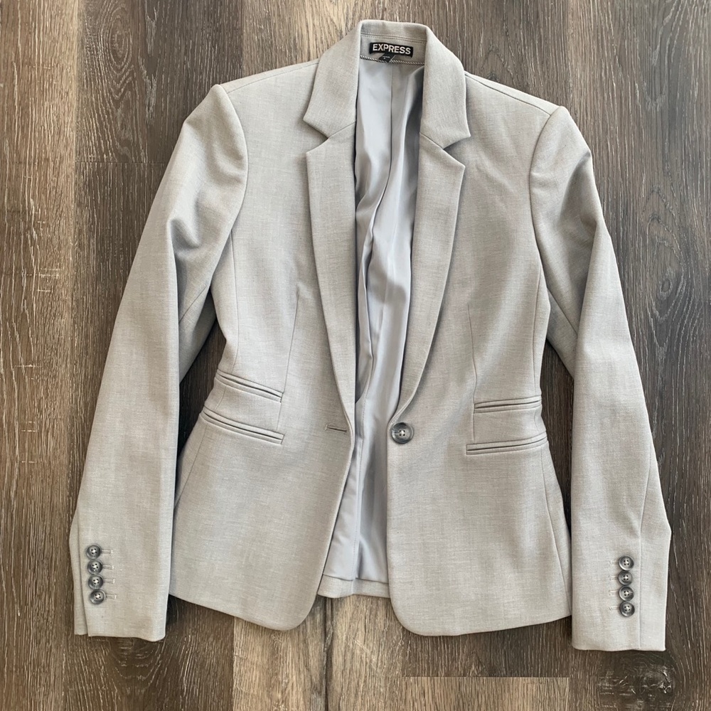 Express One Button Fitted Blazer - image 1